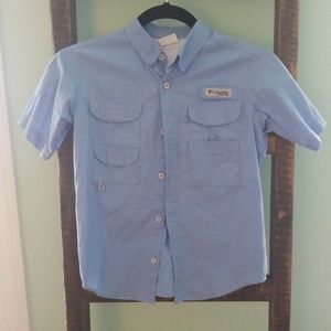 Boys blue button down shirt